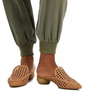 Tan Woven Mules